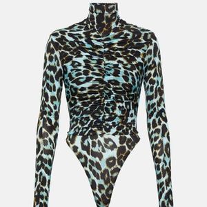 Alex Perry Ruched Leopard Print Bodysuit, Worn Once! In Pristine Condition!